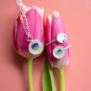 The Latched Duo | Milky Mini (CIRCLE) Breastmilk Necklace + Latched Wrap Breastmilk Ring