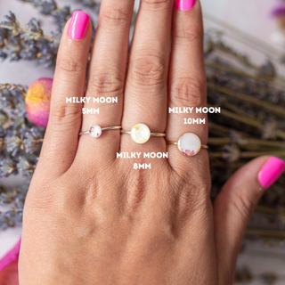 Milky Moon Duo: Breast Milk Ring + Necklace