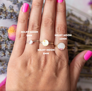 Size 5.5 Milky Moon 5mm Ring GOLD
