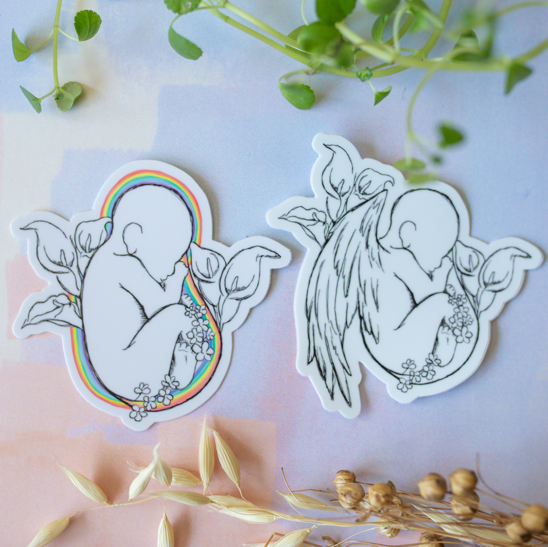 Angel & Rainbow Baby Sticker set